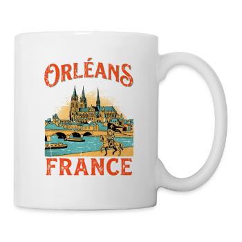 Vintage Orléans France City Travel Sept - Tasse - Weiß - Rechts