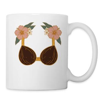 Tropisches Kokosnuss-BH Blumenstrand-Design - Tasse - Weiß - Rechts