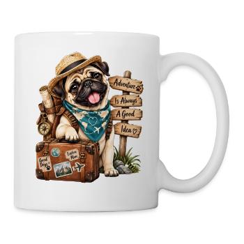 Mops Hund süßer Mops niedlicher Mops - Tasse - Weiß - Rechts