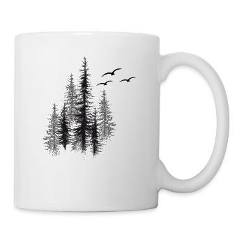 Flüsternde Kiefern-Silhouette - Tasse - Weiß - Rechts