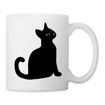 Nächtliche Katzenblick - Tasse - Weiß - Rechts