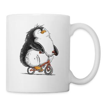 Pinguin Fahrrad Radfahrer Radsport Tierhumor - Tasse - Weiß - Rechts