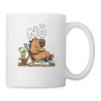 Nö Capybara Urlaub Pause Auszeit Sarkasmus - Tasse - Weiß - Rechts