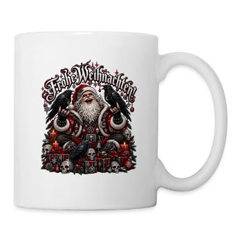 Heavy Metal Santa Totenschädeln - Tasse - Weiß - Rechts