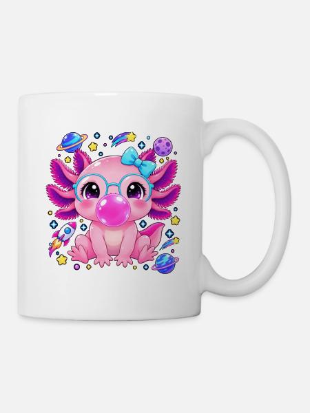 Axolotl Kostüm Kaugummi Süß Kawaii Kinder Mädchen - Tasse - Weiß