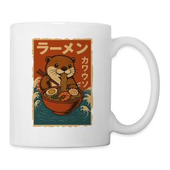 Kawaii Otter Ramen Nudeln Japan Retro - Tasse - Weiß - Rechts