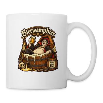 Vampir im Bierfass – Bier statt Blut - Tasse - Weiß - Rechts