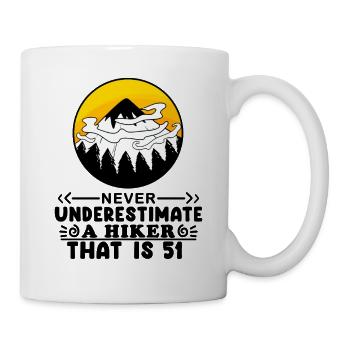 51 Jahre - Berg Wandern Bergsteigen - Tasse - Weiß - Rechts