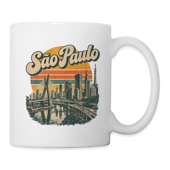 Sao Paulo Retro Skyline  - Tasse - Weiß - Rechts