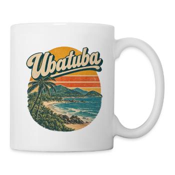Ubatuba Retro Strandsonne Surfen - Tasse - Weiß - Rechts