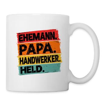 Ehemann Papa Handwerker Held - Tasse - Weiß - Rechts