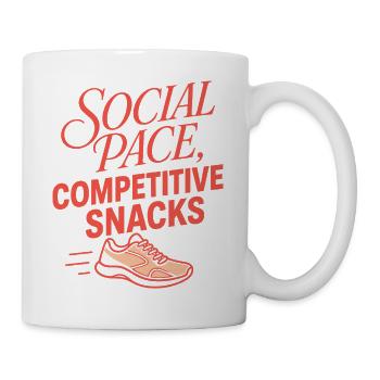 Laufen – Social Pace, Competitive Snacks - Tasse - Weiß - Rechts