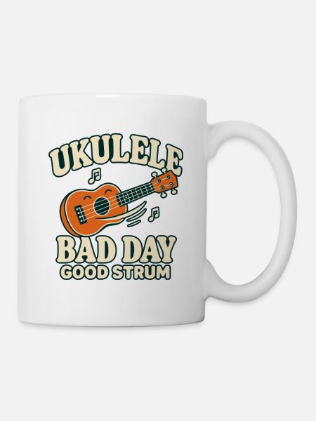 Lustiger Ukulele-spieler Dunkler Humor - Tasse - Weiß