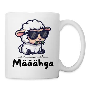Määähga – Cooles Schaf mit Sonnenbrille - Tasse - Weiß - Rechts