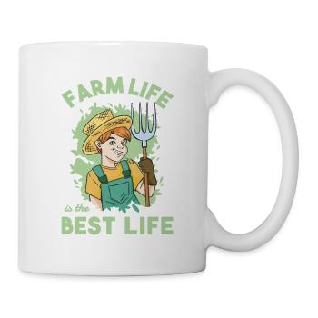 Farm Life Is The Best Life Bauernhof Dorfkind - Tasse - Weiß - Rechts