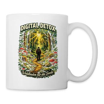 Digital Detox – Waldbaden für die Seele - Tasse - Weiß - Rechts