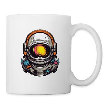 Bunter Astronautenhelm Grafik - Tasse - Weiß - Rechts