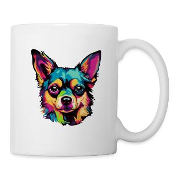 Pop-Art Hundegesicht - Tasse - Weiß - Rechts