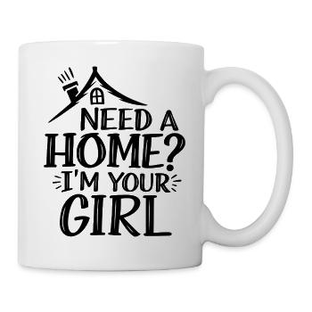 Suchen Sie eine Immobilienmaklerin, eine Maklerin, eine Maklerin - Tasse - Weiß - Rechts