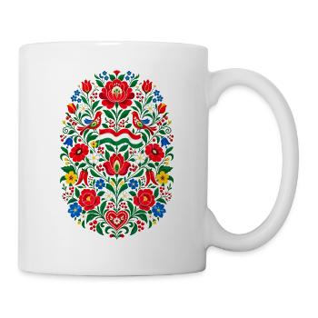 Ungarn | Volkskunst & Blumenornamente - Tasse - Weiß - Rechts