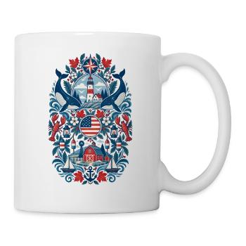 USA | Neuengland, Leuchtturm & Meer - Tasse - Weiß - Rechts
