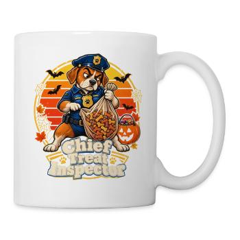 Halloween Hund Chief Treat Inspector für - Tasse - Weiß - Rechts