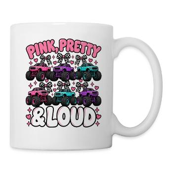Pink Pretty & Loud Monster Trucks - Tasse - Weiß - Rechts