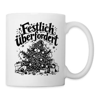 Festlich überfordert – Lustiger Weihnachtsstress - Tasse - Weiß - Rechts