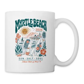 Myrtle Beach 2026 Surf & Sonne - Tasse - Weiß - Rechts