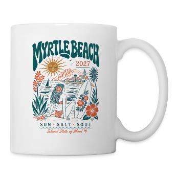 Myrtle Beach Retro Strand 2027 - Tasse - Weiß - Rechts