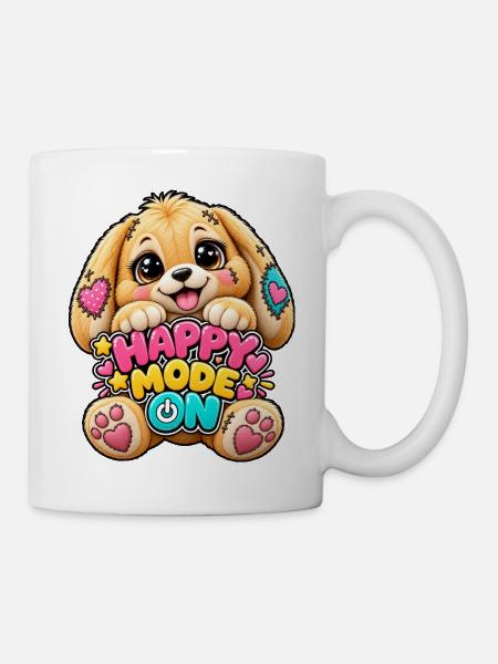 Happy Mode Hundchen Patchwork - Tasse - Weiß