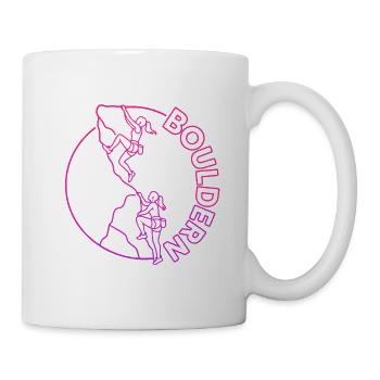 Boulder Frauen Klettern Bouldern - Tasse - Weiß - Rechts