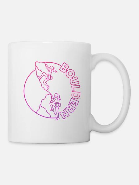 Boulder Frauen Klettern Bouldern - Tasse - Weiß
