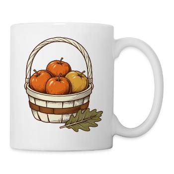 Apfelernte im Korb - Tasse - Weiß - Rechts