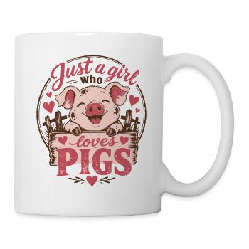Schwein - Tasse - Weiß - Rechts