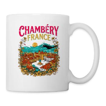 Chambéry France Vintage Mountain City Landscape - Tasse - Weiß - Rechts
