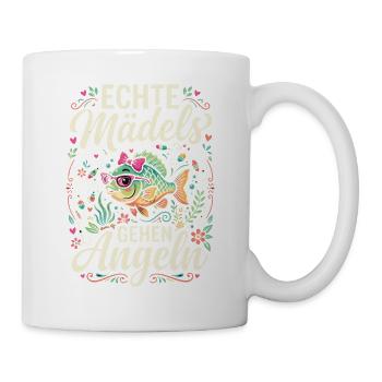 Echte Mädels Gehen Angeln - Tasse - Weiß - Rechts