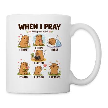  Wenn Ich Süßen Capybara Philippians Christlichen - Tasse - Weiß - Rechts