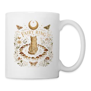 Feenring-pilz-kreis-katze-mond-cottagecore-wald - Tasse - Weiß - Rechts