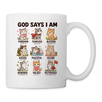  Gott Sagt: Ich Bin Katzen Christliche Bibelverse - Tasse - Weiß - Rechts