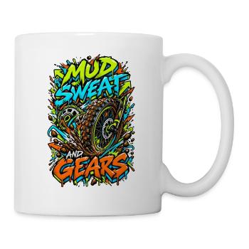 Mud Sweat and Gears Motocross Illustration - Tasse - Weiß - Rechts