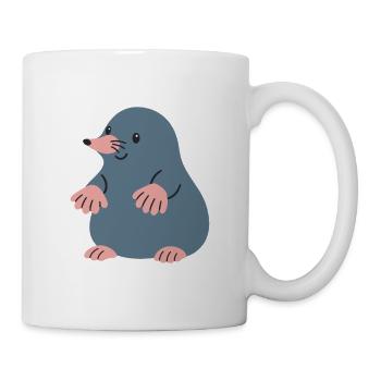 Maulwurf Illustration Geschenkidee Tierliebhaber - Tasse - Weiß - Rechts