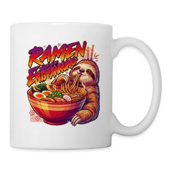 Ramen Entspannung Faultier Nudeln Japan - Tasse - Weiß - Rechts