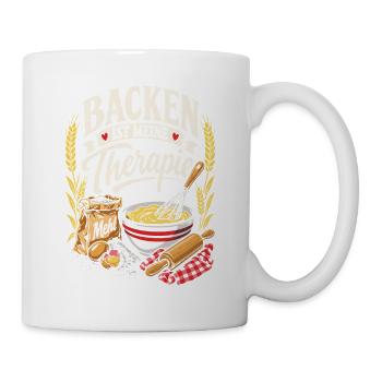 Backen ist meine Therapie | Herbst und Winter - Tasse - Weiß - Rechts