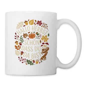 Hallo Herbst | Herbstzeit | Indian Summer - Tasse - Weiß - Rechts