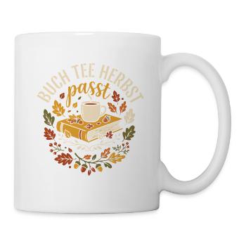 Buch, Tee, Herbst | Herbstzeit | Indian Summer - Tasse - Weiß - Rechts