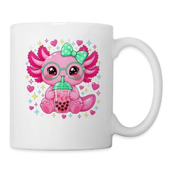 Axolotl Kostüm Boba Tea Süß Kawaii Kinder Mädchen - Tasse - Weiß - Rechts