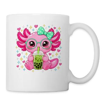 Axolotl Kostüm Boba Tea Süß Kawaii Kinder Mädchen - Tasse - Weiß - Rechts