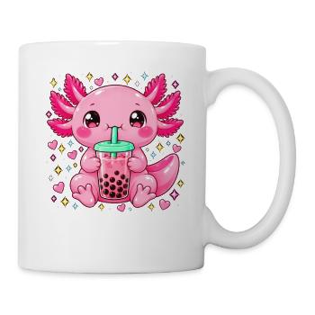 Axolotl Kostüm Boba Tea Süß Kawaii Kinder Mädchen - Tasse - Weiß - Rechts
