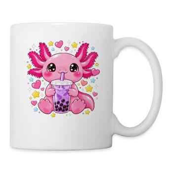 Axolotl Kostüm Boba Tea Süß Kawaii Kinder Mädchen - Tasse - Weiß - Rechts